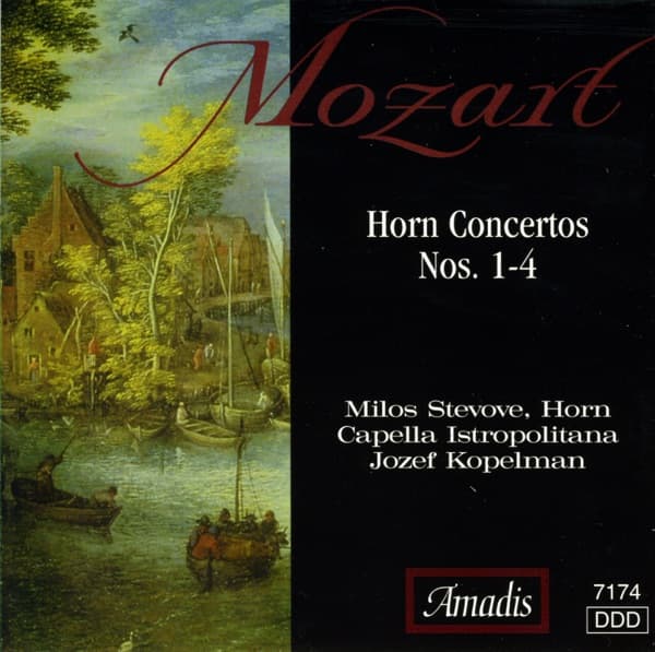 Mozart*, Miloš šTevove, Capella Istropolitana, Jozef Kopelman - Horn Concertos Nos. 1 - 4 – Rondo In E Flat, K.371 vinyl cover art