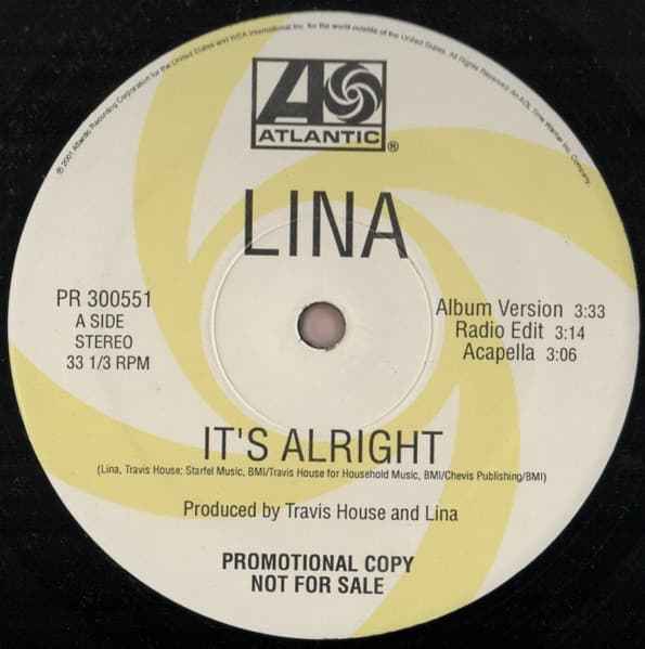 Lina – It'S Alright vinyl cover art