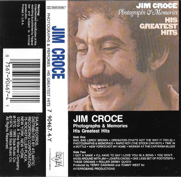 Jim Croce – Photographs & Memories His Greatest Hits vinyl cover art