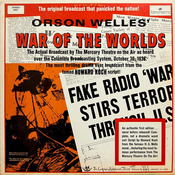 Orson Welles – War Of The Worlds vinyl cover art