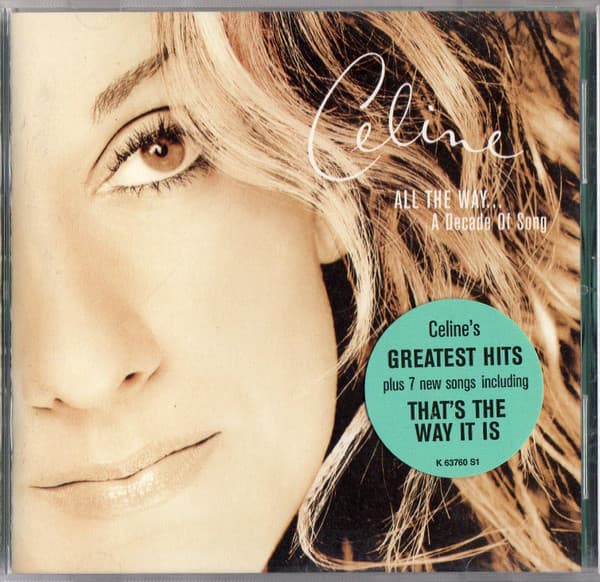 CéLine Dion – All The Way... A Decade Of Song vinyl cover art