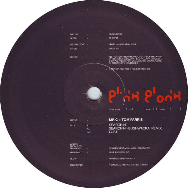 Mr. C & Tom Parris – Techno - Searchin' vinyl cover art