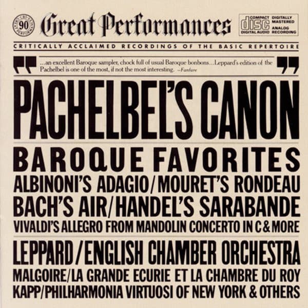 Johann Pachelbel, Tomaso Albinoni, Jean-Joseph Mouret, Johann Sebastian Bach, Georg Friedrich HäNdel – Canon & Other Baroque Favorites vinyl cover art