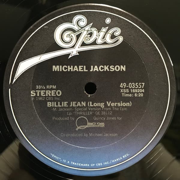 Michael Jackson – Billie Jean vinyl cover art