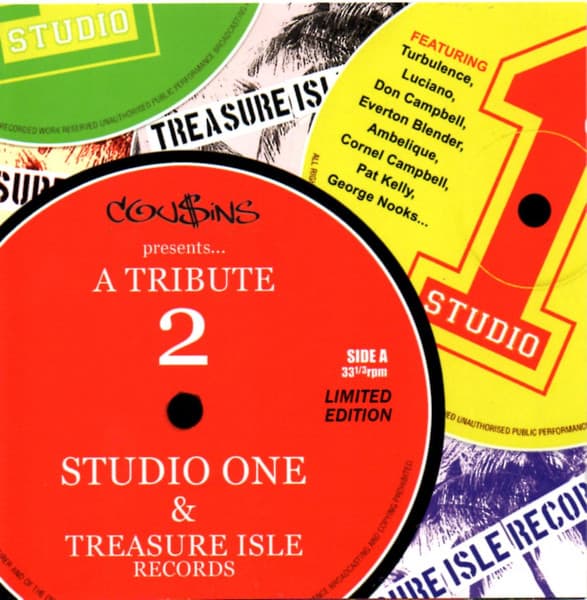 Various – Cou$Ins Presents... A Tribute 2 Studio One & Treasure Isle Records vinyl cover art