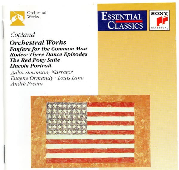 Aaron Copland, Adlai Stevenson, Eugene Ormandy, Louis Lane, André Previn – Copland Orchestral Works vinyl cover art