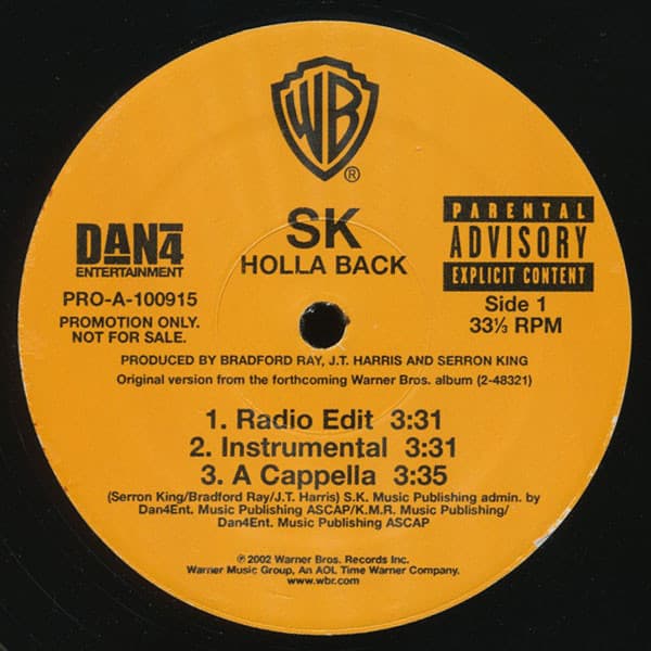 Sk – Holla Back vinyl cover art