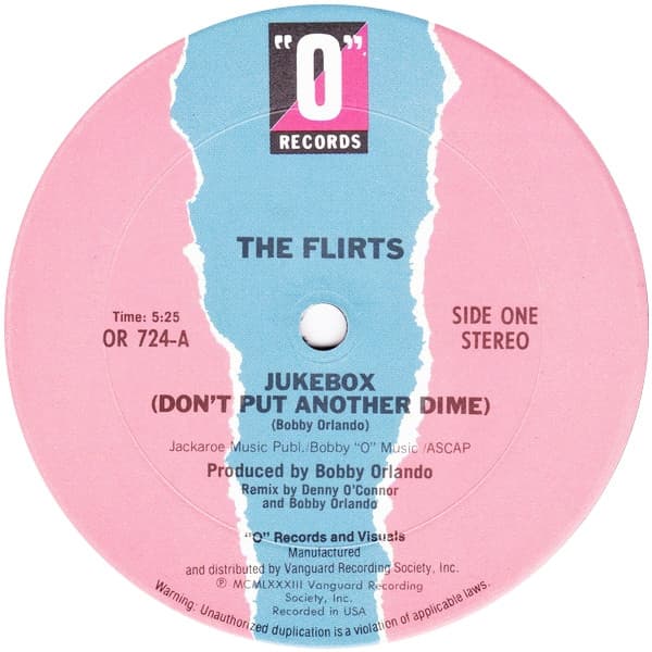 The Flirts – Jukebox (Don'T Put Another Dime) vinyl cover art