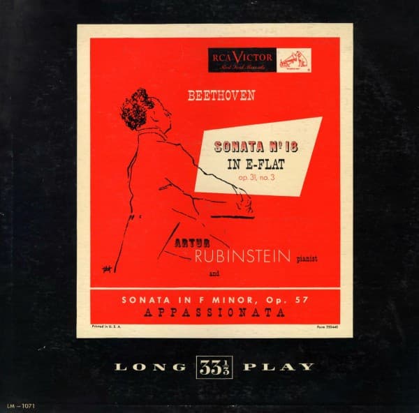 Arthur Rubinstein Ludwig Van Beethoven – Sonata In E-Flat, Op. 31, No. 3 vinyl cover art