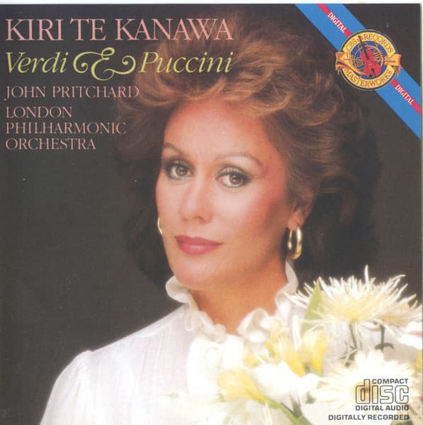 Kiri Te Kanawa, John Pritchard, London Philharmonic Orchestra, Giuseppe Verdi, Giacomo Puccini – Verdi & Puccini vinyl cover art