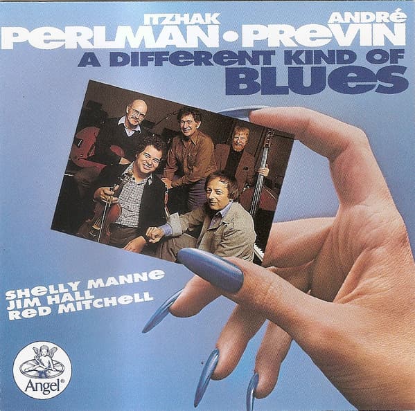 Itzhak Perlman, André Previn, Shelly Manne, Jim Hall, Red Mitchell – A Different Kind Of Blues vinyl cover art