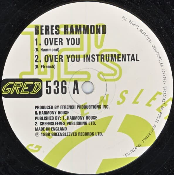 Robert Ffrench Beres Hammond – Cry No More vinyl cover art