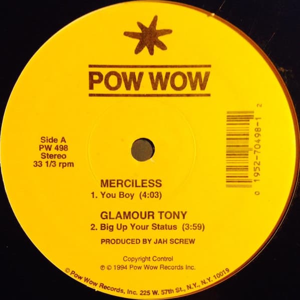 Merciless, Glamour Tony, Saba Tooth – Big Up Your Status / Herb A Fi Burn vinyl cover art