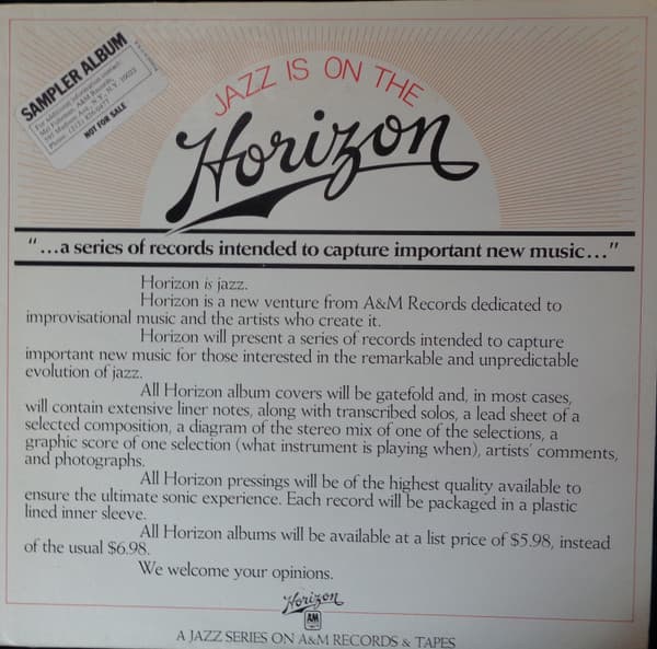 Various – Jazz Is On The Horizon—Sampler vinyl cover art