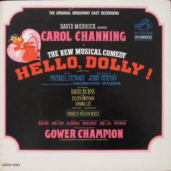 Carol Channing David Merrick (2) – Hello, Dolly! (The Original Broadway Cast Recording) vinyl cover art