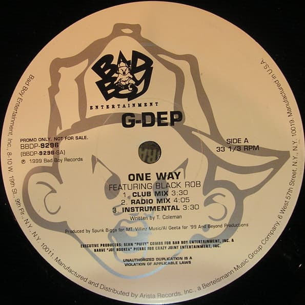 G-Dep – One Way vinyl cover art