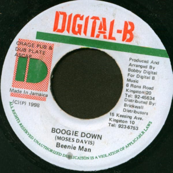 Beenie Man – Boogie Down vinyl cover art