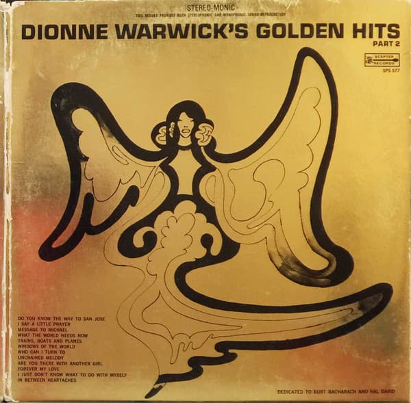 Dionne Warwick – Golden Hits Part 2 vinyl cover art