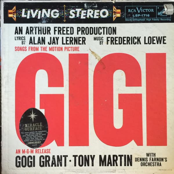 Gogi Grant, Tony Martin (3), Dennis Farnon And His Orchestra – Songs  From The Motion Picture Gigi vinyl cover art