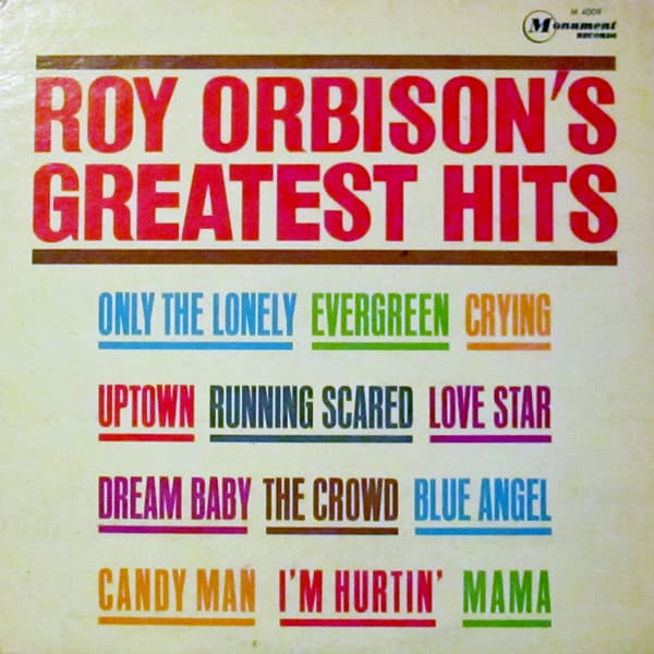 Roy Orbison – Roy Orbison'S Greatest Hits vinyl cover art