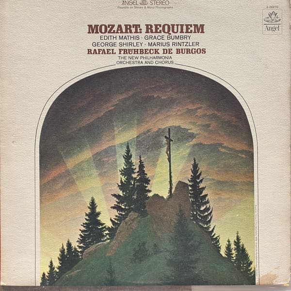 Wolfgang Amadeus Mozart, Edith Mathis, Grace Bumbry, George Shirley, Marius Rintzler, New Philharmonia Chorus, New Philharmonia Orchestra, Rafael FrüHbeck De Burgos – Requiem vinyl cover art