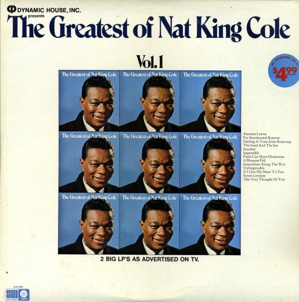 Nat King Cole – The Greatest Of Nat King Cole vinyl cover art