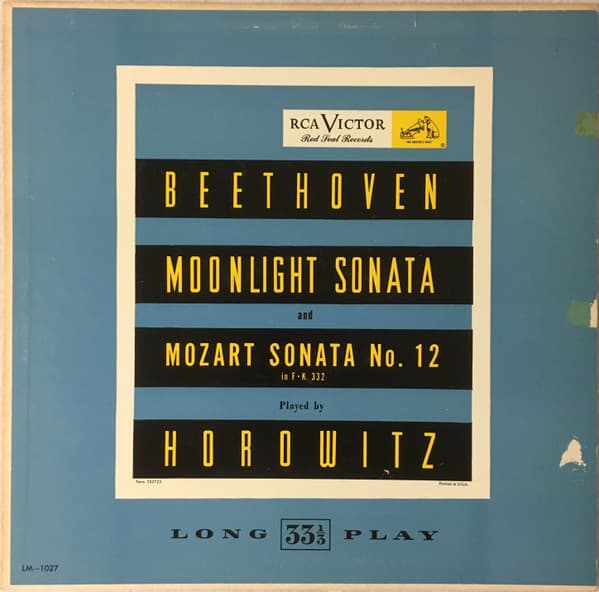 Ludwig Van Beethoven, Wolfgang Amadeus Mozart, Vladimir Horowitz – Moonlight Sonata And Sonata No. 12 In F • K. 332 vinyl cover art