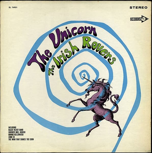 The Irish Rovers – The Unicorn vinyl cover art
