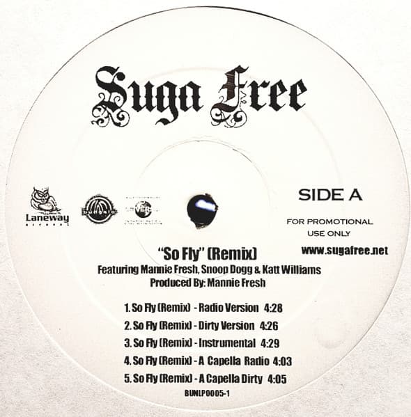 Suga Free – So Fly (Remix) vinyl cover art