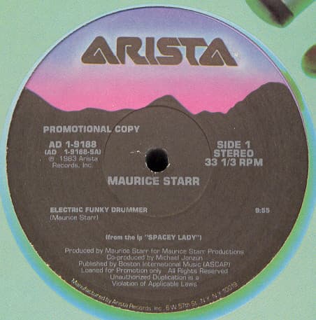 Maurice Starr – Electro - Electric Funky Drummer vinyl cover art