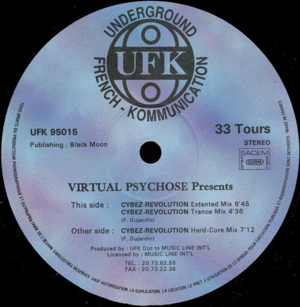 Virtual Psychose – Techno - Cybez-Revolution vinyl cover art