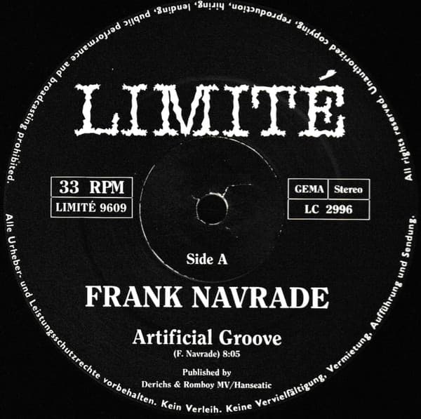 Frank Navrade – Techno - Artificial Groove vinyl cover art