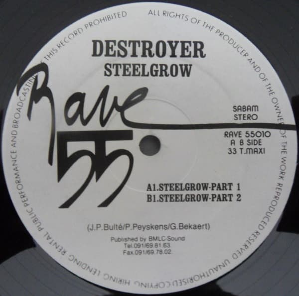 Destroyer – Techno - Steelgrow vinyl cover art