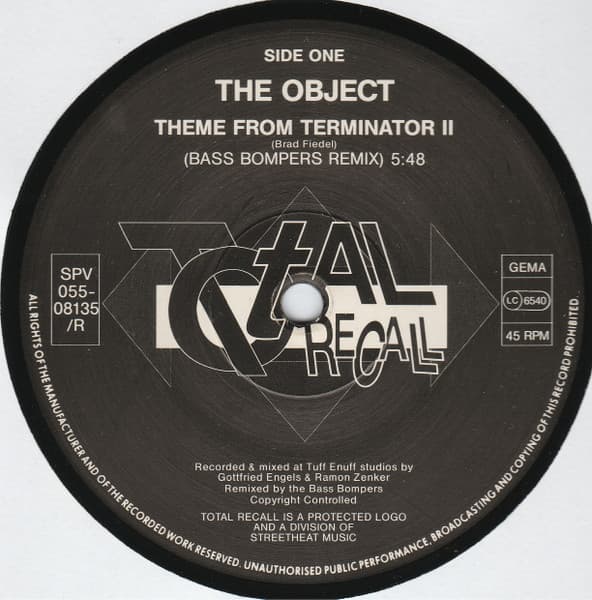 The Object – Trance - Terminator Ii Dance Theme (The Remixes) vinyl cover art