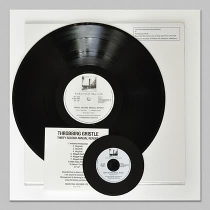 Throbbing Gristle – Abstract - Thirty-Second Annual Report vinyl cover art