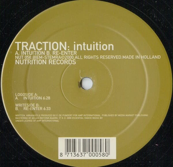 Traction – Hard Trance - Intuition vinyl cover art