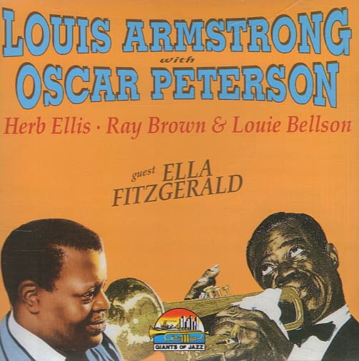 Louis Armstrong, Oscar Peterson, Herb Ellis, Ray Brown, Louis Bellson, Ella Fitzgerald – Louis Armstrong With Oscar Peterson vinyl cover art