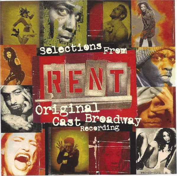 Jonathan Larson – Selections From Rent - Original Broadway Cast Recording vinyl cover art