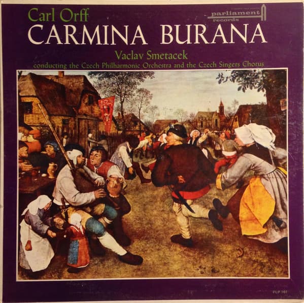 Carl Orff, VáClav SmetáčEk, The Czech Philharmonic Orchestra, Czech Singers Chorus – Carmina Burana vinyl cover art