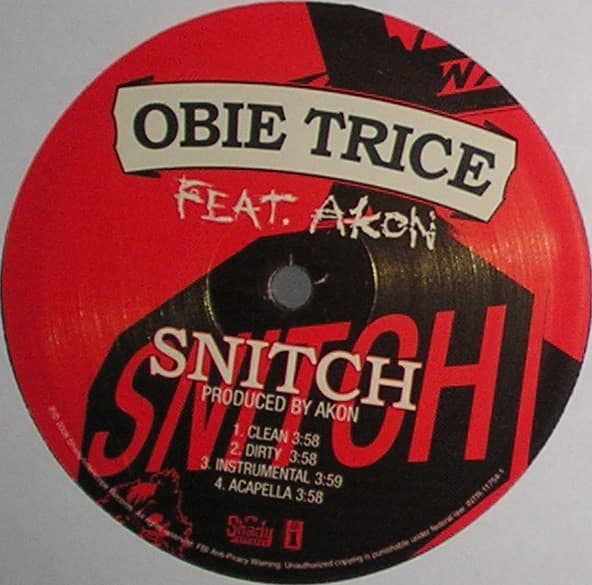 Akon Obie Trice – Snitch vinyl cover art