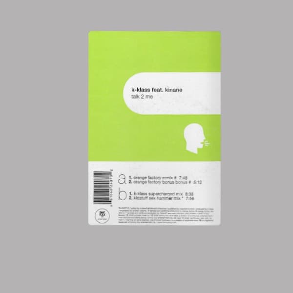 Kinane K-Klass – House - Talk 2 Me vinyl cover art
