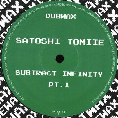 Satoshi Tomiie – Dub Techno - Subtract Infinity Pt. 1 vinyl cover art