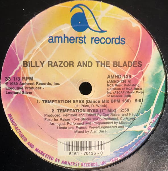 Billy Razor & The Blades – House - Temptation Eyes vinyl cover art