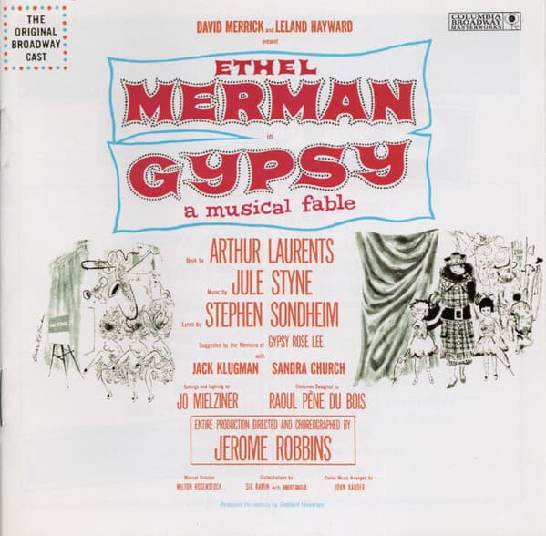 Ethel Merman – Gypsy - A Musical Fable vinyl cover art