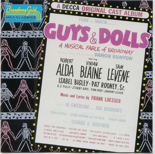 Frank Loesser, Robert Alda, Vivian Blaine, Sam Levene – Guys & Dolls: A Musical Fable Of Broadway (Original Cast Recording) vinyl cover art