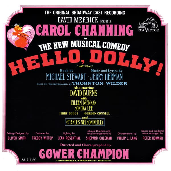 Carol Channing David Merrick (2) – Hello, Dolly! (The Original Broadway Cast Recording) vinyl cover art