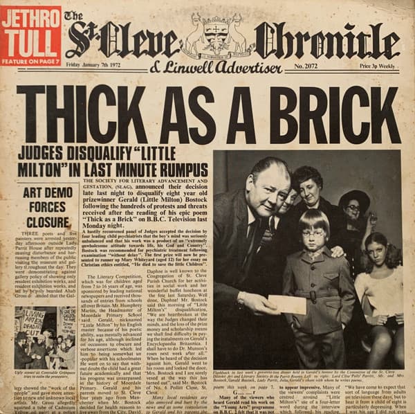 Jethro Tull – Thick As A Brick vinyl cover art