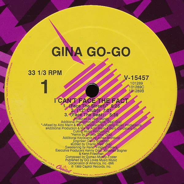 Gina Go-Go – I Can'T Face The Fact vinyl cover art