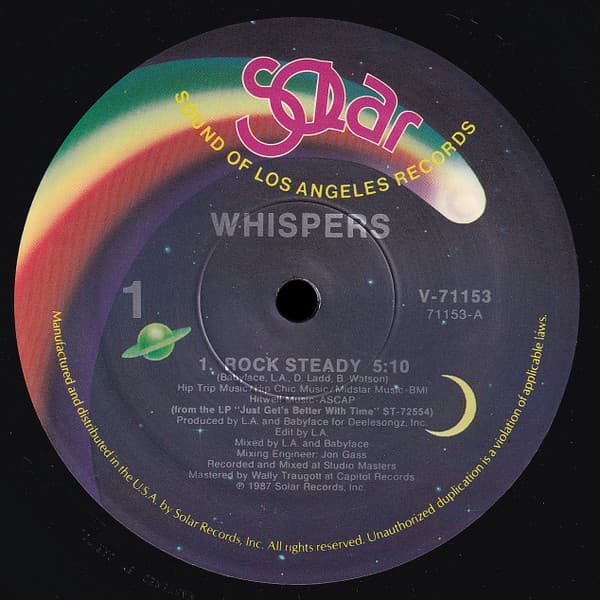 The Whispers – Rock Steady vinyl cover art