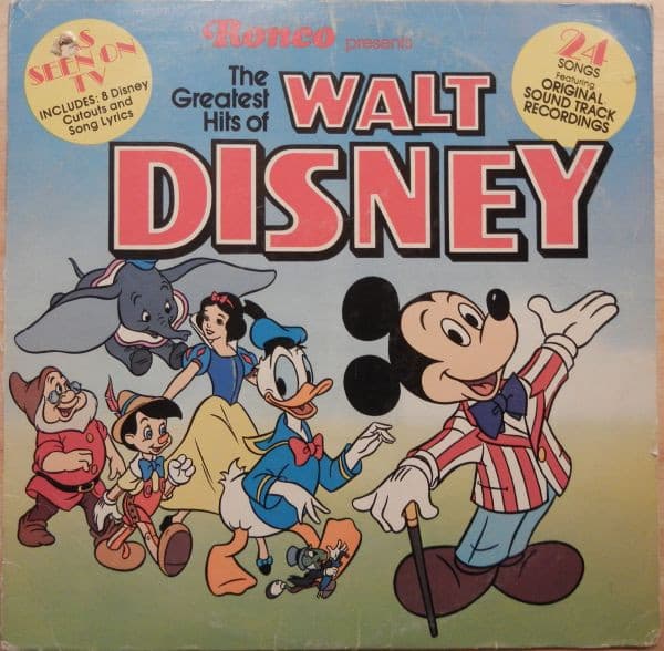 Various – The Greatest Hits Of Walt Disney vinyl cover art